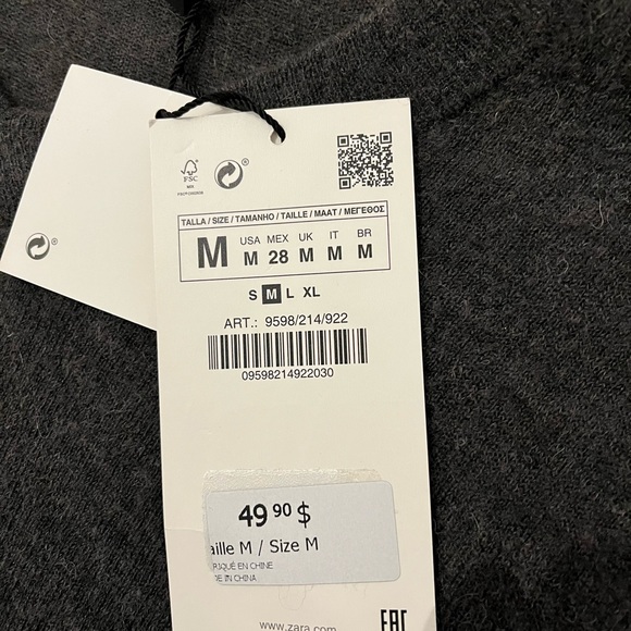 ZARA NWT Cropped Alpaca and Wool Blend Sweater - Picture 4 of 5